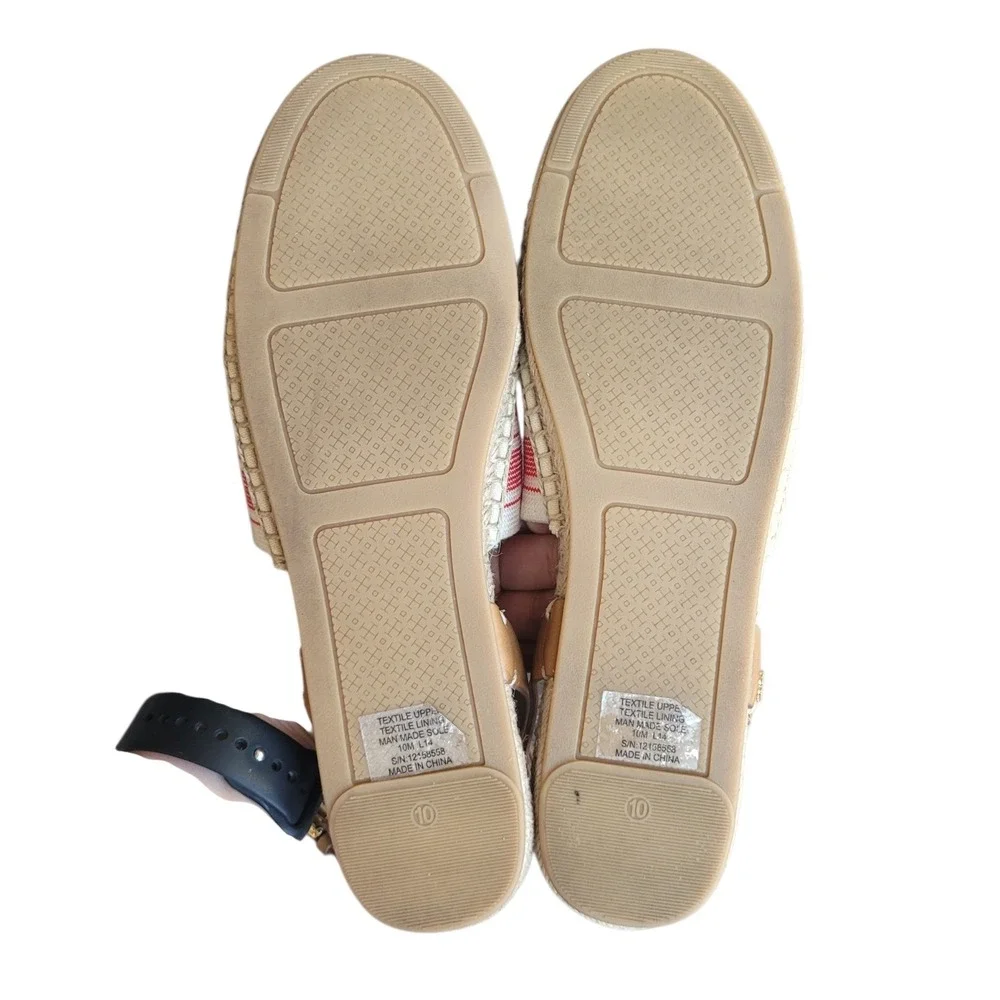 TORY BURCH 10 Elastic Awning Stripe Espadrille Sandal Women
